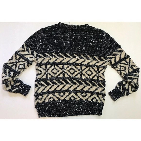 Cliche Couture Womens Pullover Chunky Sweater Geometric Pattern Medium M Gray - Picture 6 of 12